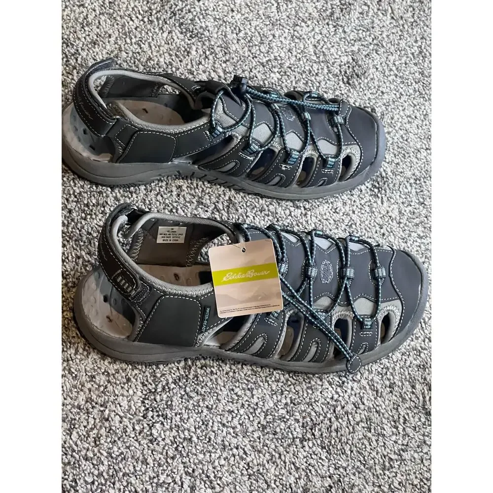 Eddie Bauer Kelowna Sandals Men’s 9‎ Gray Adjustable Outdoors Hiking Water NWT